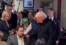 Trump Speaks With Man At Iowa Restaurant